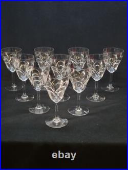 10 Anciens Verres A Eau En Cristal Taillé Art Déco Saint Louis / Baccarat