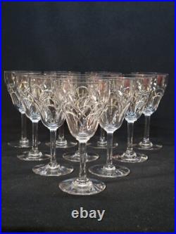 10 Anciens Verres A Eau En Cristal Taillé Art Déco Saint Louis / Baccarat