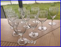 10 Verres A Eau Ou A Vin En Cristal Gravé Degagé A L'acide Baccarat 19eme 10 Verres A Eau Ou A Vin En Cristal Gravé Degagé A L'acide Baccarat 19eme