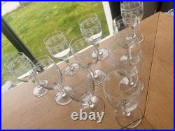 10 Verres A Eau Ou A Vin En Cristal Gravé Degagé A L'acide Baccarat 19eme