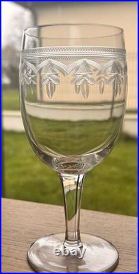 10 Verres A Eau Ou A Vin En Cristal Gravé Degagé A L'acide Baccarat 19eme