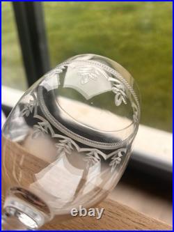 10 Verres A Eau Ou A Vin En Cristal Gravé Degagé A L'acide Baccarat 19eme