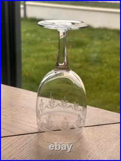 10 Verres A Eau Ou A Vin En Cristal Gravé Degagé A L'acide Baccarat 19eme