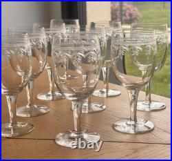 10 Verres A Eau Ou A Vin En Cristal Gravé Degagé A L'acide Baccarat 19eme