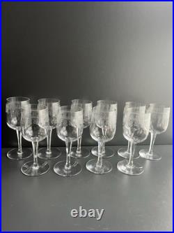10 Verres À Vin Rouge En Cristal Baccarat Modelé Pompadour