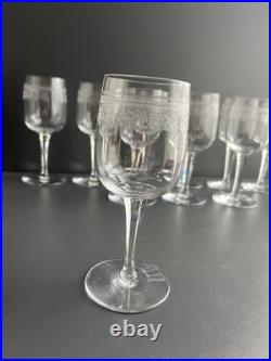10 Verres À Vin Rouge En Cristal Baccarat Modelé Pompadour