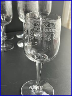 10 Verres À Vin Rouge En Cristal Baccarat Modelé Pompadour