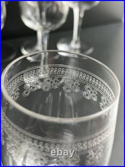 10 Verres À Vin Rouge En Cristal Baccarat Modelé Pompadour