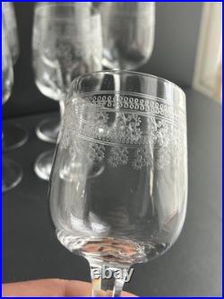 10 Verres À Vin Rouge En Cristal Baccarat Modelé Pompadour
