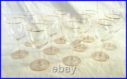 10 verres à porto Baccarat cristal taillé doré