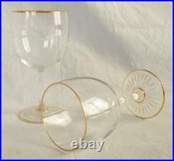 10 verres à porto Baccarat cristal taillé doré