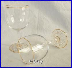 10 verres à porto Baccarat cristal taillé doré
