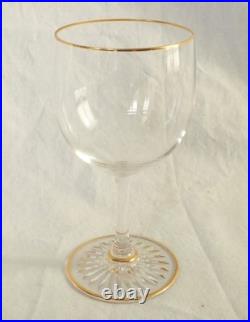 10 verres à porto Baccarat cristal taillé doré