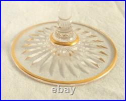 10 verres à porto Baccarat cristal taillé doré