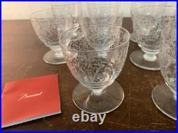 10 verres à vin blanc gravé ancien en cristal de Baccarat (prix à la pièce)