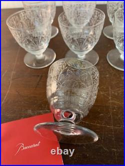 10 verres à vin blanc gravé ancien en cristal de Baccarat (prix à la pièce)