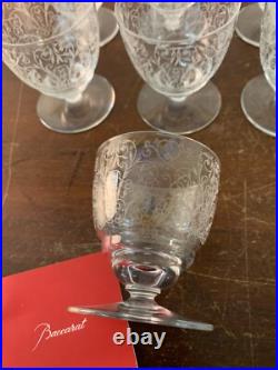 10 verres à vin blanc gravé ancien en cristal de Baccarat (prix à la pièce)