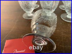 10 verres à vin blanc gravé ancien en cristal de Baccarat (prix à la pièce)