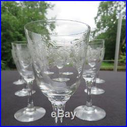 10 verres à vin en cristal de baccarat modèle Beauharnais gravé