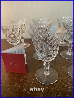 10 verres à vin rouge décor palmettes en cristal de Baccarat (prix à la pièce)