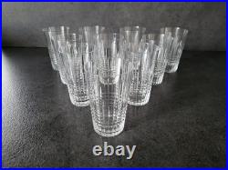 10 verres gobelet en cristal de baccarat modèle Nancy H 9 cm signé