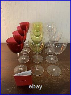 10 verres modèle Perfection 3 couleurs en cristal de Baccarat (prix à la pièce)