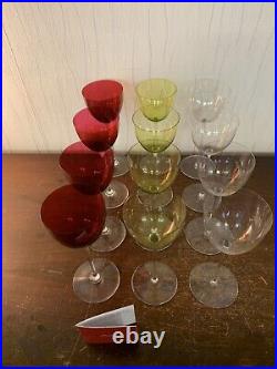 10 verres modèle Perfection 3 couleurs en cristal de Baccarat (prix à la pièce)