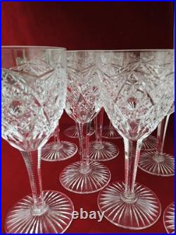 11 VERRES à EAU en CRISTAL TAILLE, Haut 18 cm BACCARAT, SAINT LOUIS