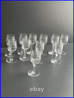 11 Verres À Liqueur En Cristal Baccarat Modelé Pompadour