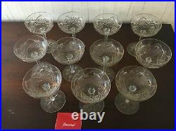 11 coupes à champagne en cristal de Baccarat (prix à la pièce)