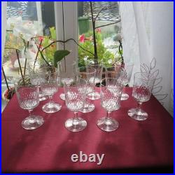 11 verres a vin en cristal de baccarat modèle écaille richelieu H 12,3 cm