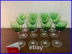 11 verres modèle Perfection vert clair en cristal de Baccarat (prix à la pièce)