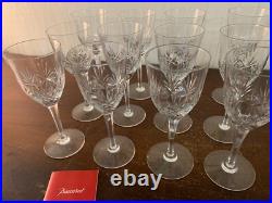12 verres à eau taillé palme en cristal de Baccarat (prix à la pièce)