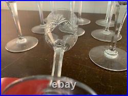 12 verres à eau taillé palme en cristal de Baccarat (prix à la pièce)