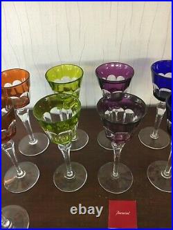 12 verres couleur doublé en cristal de Baccarat (prix à la pièce)