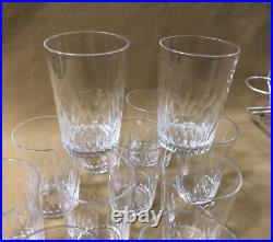 12 verres / gobelets en cristal BACCARAT modèle RICHELIEU panier métal argenté