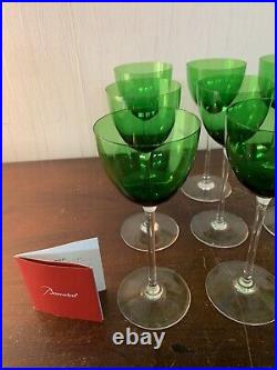 12 verres modèle Perfection vert foncé en cristal de Baccarat (prix à la pièce)