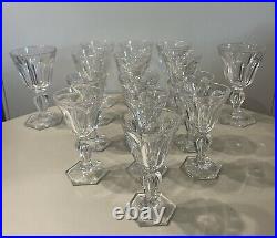 15 Verres Cristal Cotes Plates Dlg Baccarat Harcourt Vin Porto Et Liqueur