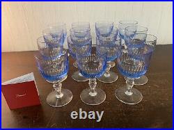 15 verres à vin modèle Renaissance aquarelle bleu cristal Baccarat (prix pièce)