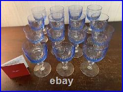 15 verres à vin modèle Renaissance aquarelle bleu cristal Baccarat (prix pièce)