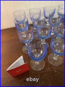 15 verres à vin modèle Renaissance aquarelle bleu cristal Baccarat (prix pièce)