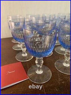 15 verres à vin modèle Renaissance aquarelle bleu cristal Baccarat (prix pièce)