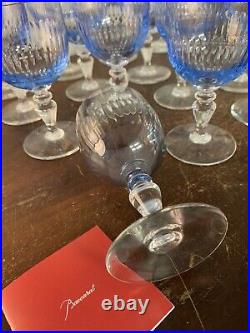 15 verres à vin modèle Renaissance aquarelle bleu cristal Baccarat (prix pièce)