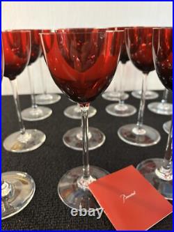 15 verres modèle Perfection rouge en cristal de Baccarat (prix 1 verre)