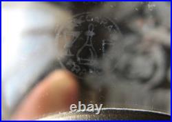 1687 baccarat grand photophore gravé hauteur 27,5 cm x 12 cm signé