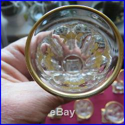 16 verres à liqueur ancien en cristal de baccarat modèle harcourt décor or