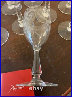 17 verres à eau gravés fleuri cristal de Baccarat (prix à la pièce)