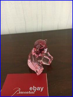 1 ourson rose en cristal de Baccarat
