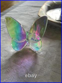 1 papillon irisé en cristal de Baccarat