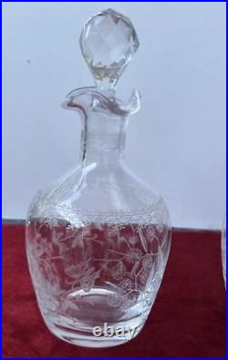 2 Carafes À Liqueur En Cristal Gravé Baccarat St Louis